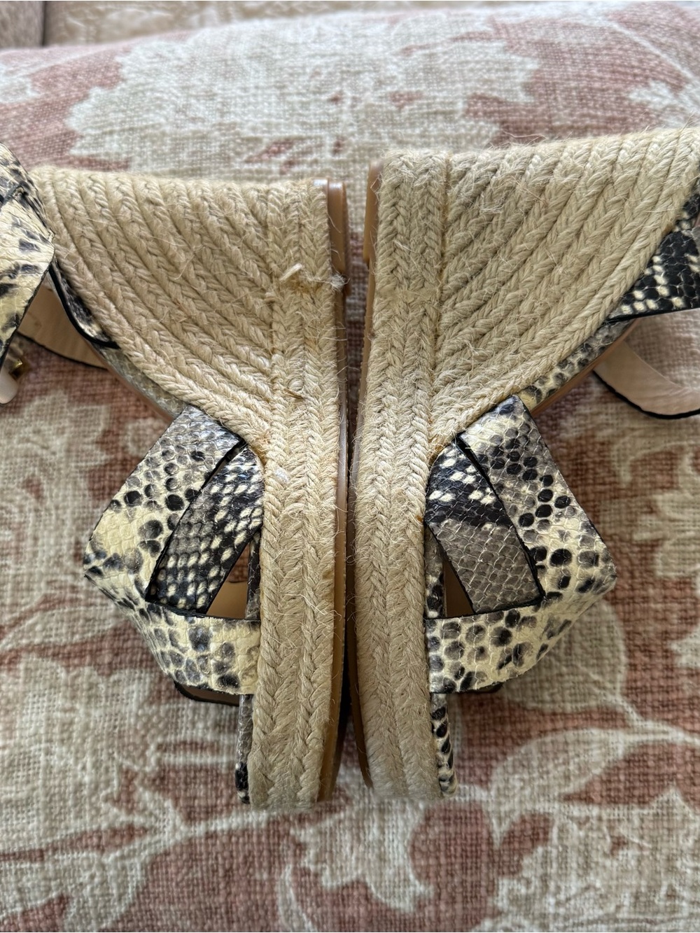 TED BAKER Selanae Snake-Embossed
Leather Espadrille Wedge Platform Sandal